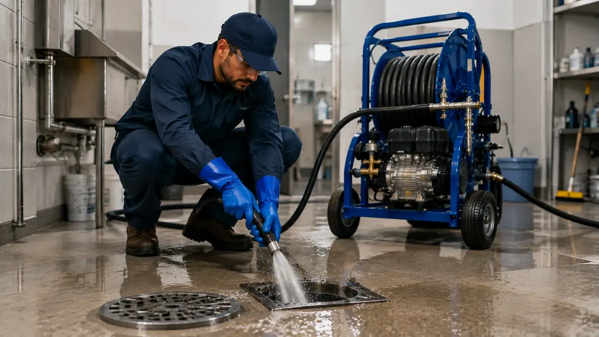 Floor Drain Hydro Jet Cleaning in Beaumont