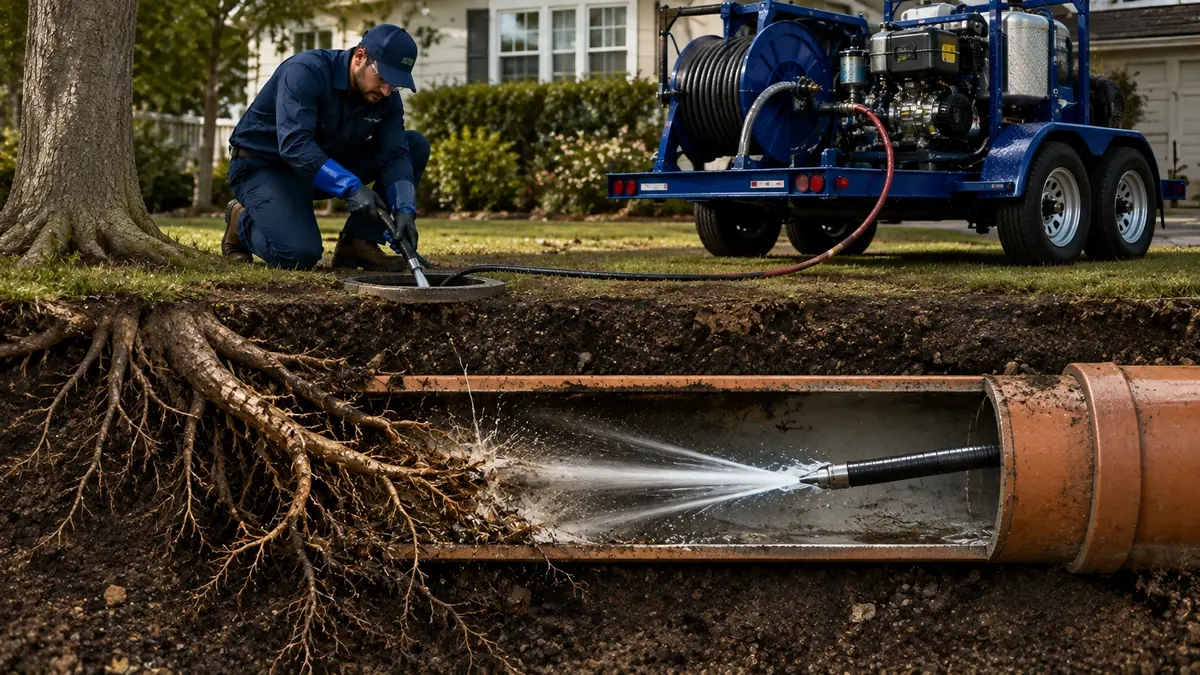 Tree Root Removal with Hydro Jetting in Beaumont